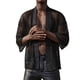 thumbnail image 1 of Camisas De CompresióN Para Hombre Camiseta ahuecada para hombre, cárdigan de malla Sexy, chal, ropa de actuación a la moda para hombre, camiseta superior (Black, L), 1 of 7