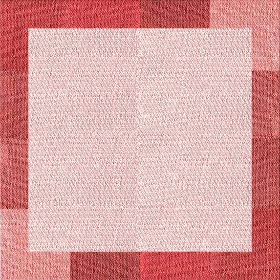 Ahgly Company Machine Washable Indoor Square Transitional Red Area Rugs, 6' Square