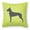 Green, variant on Dog Profile Checkerboard Design Fabric Decorative Pillow
