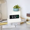 thumbnail image 3 of REGALWOVEN Triple Alarm Clock for Bedroom, Big Numbers Display, Dimmable, Temperature, 12/24H for Deep Sleepers 6.3 x 2.4 x 1 inch Black Green, 3 of 6