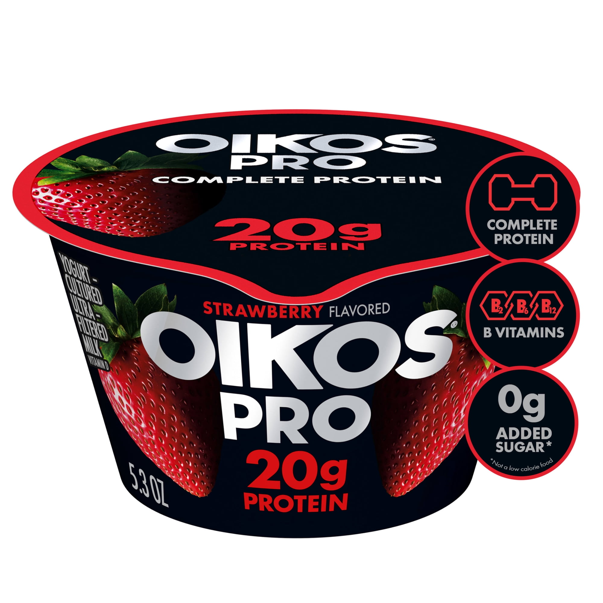 Oikos Pro 20g Protein Strawberry Yogurt-Cultured Ultra-Filtered Milk Product Cup, 5.3 oz