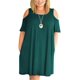 thumbnail image 1 of 9xl Vestidos de mujer de gran tamaño Verano Sexy Fuera del hombro Manga corta Sólido Suelto Línea A Vestido Casual O-cuello Bolsillos Vestido P, 1 of 2