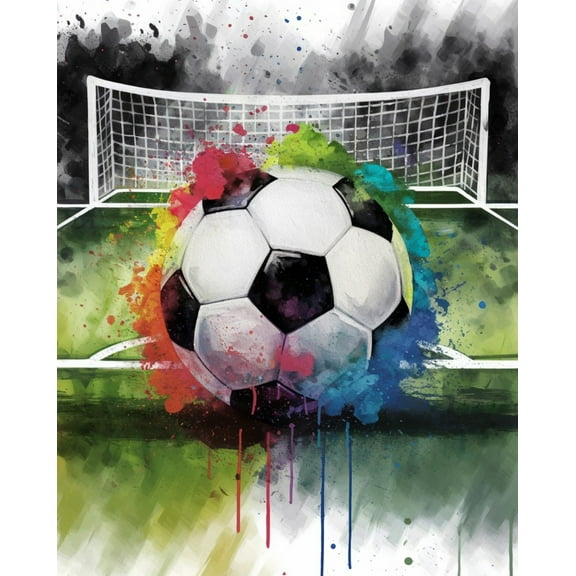 Paint by Numbers Kits for Adults -Rainbow Football Dream- Beginners Digital Oil Paint by Number for Adults Easy Canvas for Home Wall Decoration and Gifts 16X20 inch-
