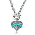 thumbnail image 2 of Teal Granddaughter Pave Heart Toggle Necklace, 2 of 3