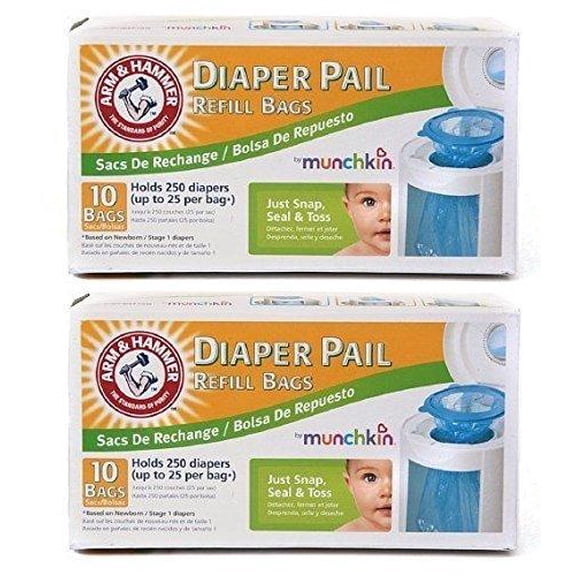 Munchkin Arm & Hammer Diaper Pail Refill Bags 10-Count Pack of 2