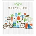 thumbnail image 3 of Ambesonne Fitness Shower Curtain, Colorful Wellness Themed, 69"Wx75"L, Multicolor, 3 of 3
