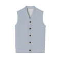 thumbnail image 6 of GrmtClth Sweater Vest Men Classic V-Neck Knit Sleeveless Sweater Cozy Soft Button Down Cardigan Vest Light Gray L, 6 of 7