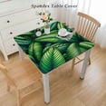 thumbnail image 2 of COMIO Tropical Leaf Body Green Palm Leaves Summer Exotic Jungle Floral Washable Tablecloth for Home Kitchen Outdoor Decoration White, 2 of 7