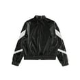 thumbnail image 7 of inhzoy Kids Girls Metallic lightweight Zip-Up Bomber Jacket,Sizes 6-16 Black-A 14, 7 of 7