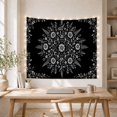 thumbnail image 5 of Boho Floral Mandala in Radial Botanical Design, Calming Folk Art for Boho Decor Lovers, Botanical Wall Art Housewarming Gift Tapestry Wall Hanging for Living Room, Bedroom and Dorm, 5 of 7