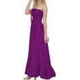 thumbnail image 2 of HAPPY BAY Women's Beach Summer Solid Smocked Tube Top Maxi Evening Frill Dress Casual Strapless Dresses for Women One Size Violet, Solid, 2 of 4