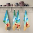 thumbnail image 2 of Summer Red Starfish Beach Tea Towels 4 Pack Tropical Palm Tree Kitchen Dish Cloth with Hanging Loop, 18"x28" Lint-Free Absorbent Towel for Kitchen Drying Wiping and Cleaning, 2 of 7