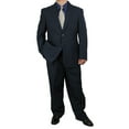 thumbnail image 2 of Stylish 2pc. Men's Regular Fit Dress Suit with 1 Free Pair of Socks - Navy 54R, 2 of 6