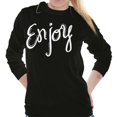 thumbnail image 5 of Enjoy Happiness Inspiring Motivate Women's Long Sleeve T Shirt Brisco Brands S, 5 of 6