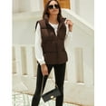 thumbnail image 2 of PUWEI Women's Warm Puffer Vest Sleeveless Full Zip Puffy Jacket Removable Hood with Pockets, 2 of 7