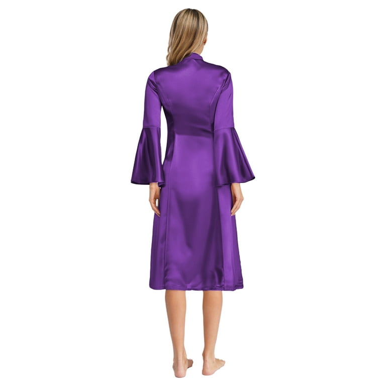YiZYiF Church Clergy Dress for Women Priest Costumes Flared Sleeve  Liturgical Vestment Choir Robe Purple S - Walmart.com