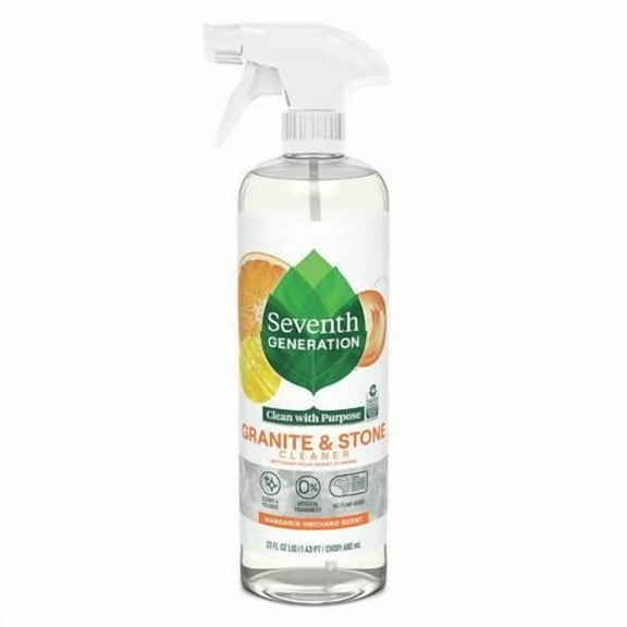 Seventh Generation Granite & Stone Cleaner, Mandarin Orchard Scent, Streak-Free Clean, 23 Fl Oz - Pack of 2