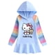 thumbnail image 4 of Hello Kitty primavera y otoño nuevo algodón dibujos animados Arco Iris niñas vestido de manga larga con capucha suéter vestido de princesa, 4 of 5