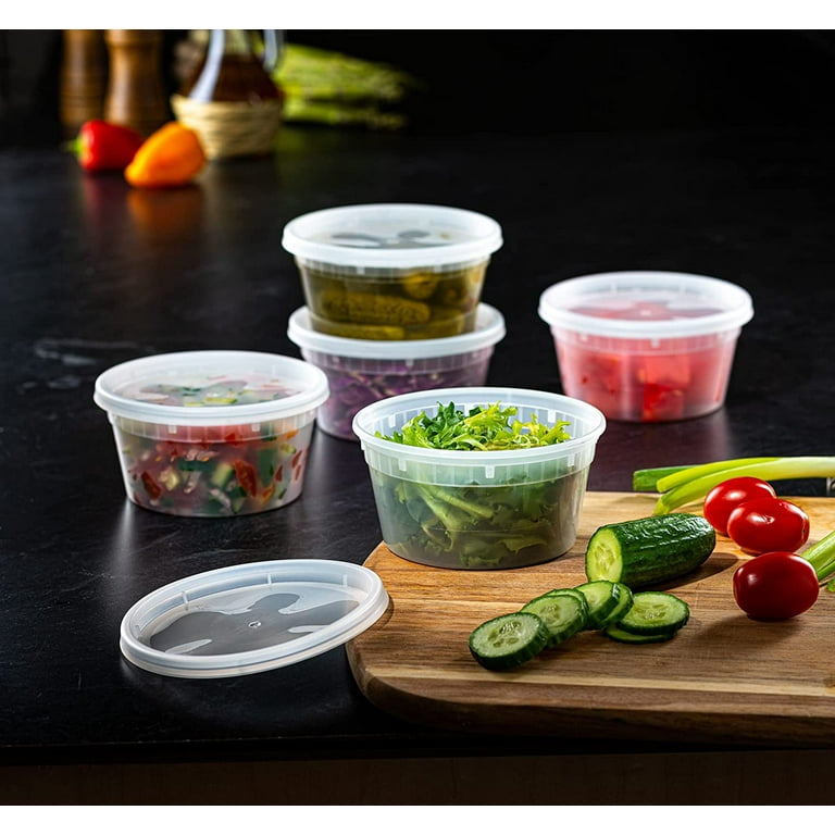 32 oz. Round Clear Deli Food Storage Container w/Lid 48 Sets -100% BPA Free