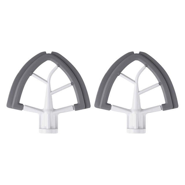Bearachild Batidores planos de cabeza inclinable, mezclador de silicona de aluminio, accesorio de cocina de paleta, reemplazo lavable para 4.5-5QT Como se muestra 2Conjunto
