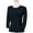 Black, variant on Monterey Club Ladies Cotton/Acrylic 12 Gauge Knit Crew Neck Long Sleeve Sweater #6143