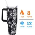 thumbnail image 6 of 40 oz Floral Tumbler with Handle and Straw Lid 40oz Floral Lover Gift Double Stainless Steel Insulated Cup Flower Travel Coffee Mug, 40 Ounce2, 6 of 6