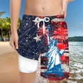 thumbnail image 2 of Gubotare Boy 4th of JulySwim Trunk Boy's Shorts Elastic Waist Bobo Tropical Print Summer Shorts (Red,Size 13-14 Years), 2 of 4