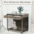 thumbnail image 3 of Pefilos 31" Wooden Dog Crate Furniture, Dog Kennel with Drawer, Indoor Dog House for Small Dog, Steel-Wire Dog Cage, Chew-Proof, Gray, 3 of 8