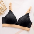 thumbnail image 4 of UngA Women's Bras Front Closure Bras Gathering Plush Size Bras Thin Cup Wireless Bras Full Coverage T-Shirt Bralettes Black,S(34/75), 4 of 5