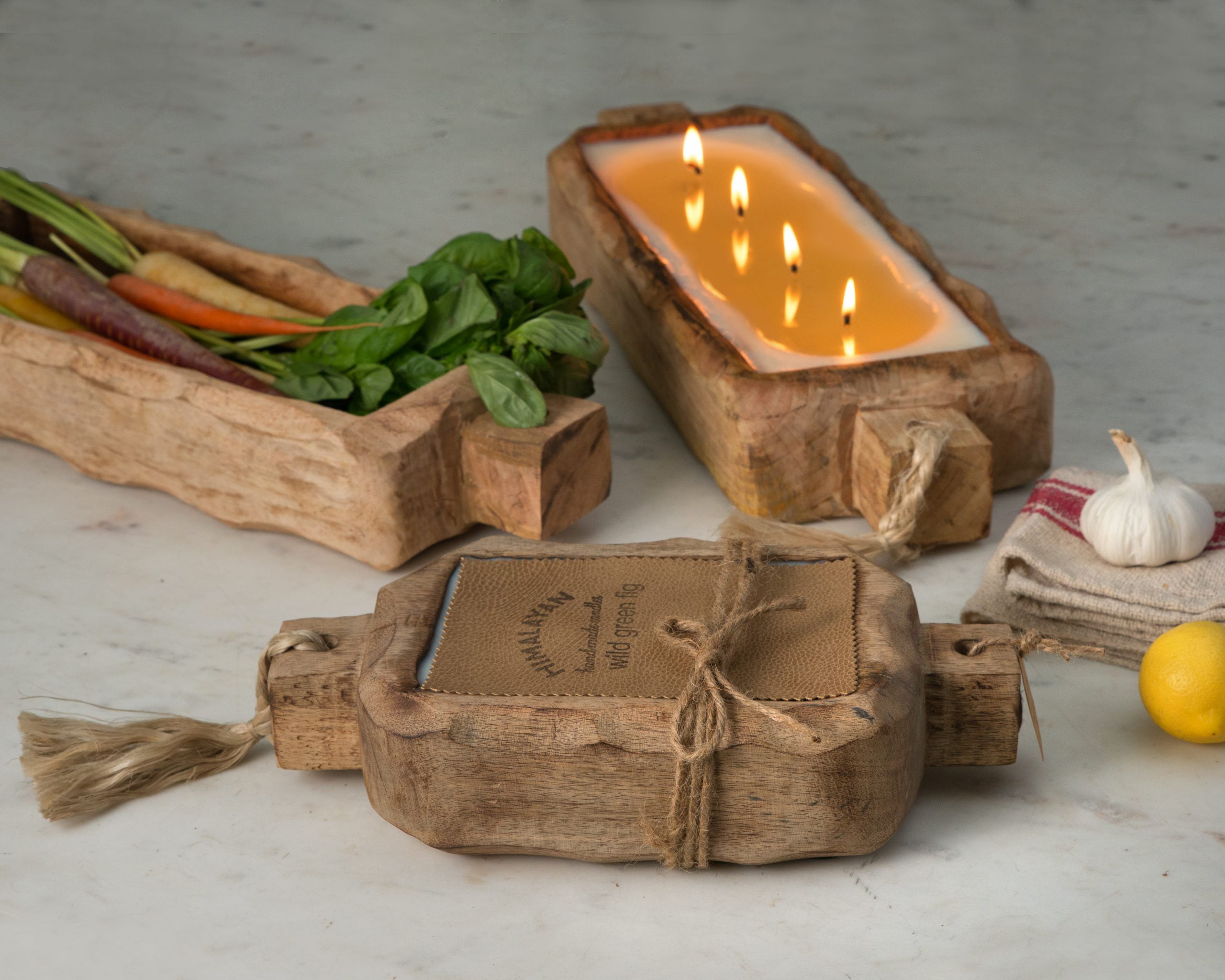 Himalayan Trading Post 44oz Ginger Patchouli Driftwood Candle Tray