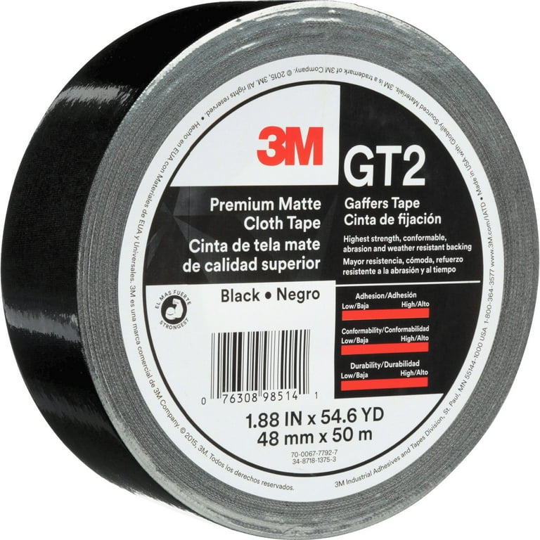 3M Gaffers Cloth Tape - 54.60 yd Length x 1.90 3M Gaffers Cloth Tape - 54.60 yd Length x 1.90