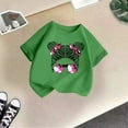 thumbnail image 5 of Toddler Girl Shirt Cute Cartoon Print Crew Neck Short Sleeve Tee for Toddler Cute Girls Summer Tops T-Shirts 110（5-6Y）, 5 of 5