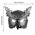 thumbnail image 3 of Realistic Half Face Owl Mask for Halloween Costume Parties, Easter Role Play, Themed Events - Comfortable Plastic Adult Mask with Adjustable Straps, 3 of 7