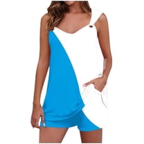 Timegard 2 Piece Sets for Women Summer Sleeveless Comfy Tank Top Shorts Gradient Color Casual Outfits