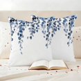 thumbnail image 3 of Navy Blue Eucalyptus Leaves Outdoor Waterproof Pillow Covers, Watercolor Summer Leaf Decorative Square Throw Pillowcase Sofa Cushion Sham for Patio/Couch/Chair, 18"x18" 2 Pack, 3 of 8