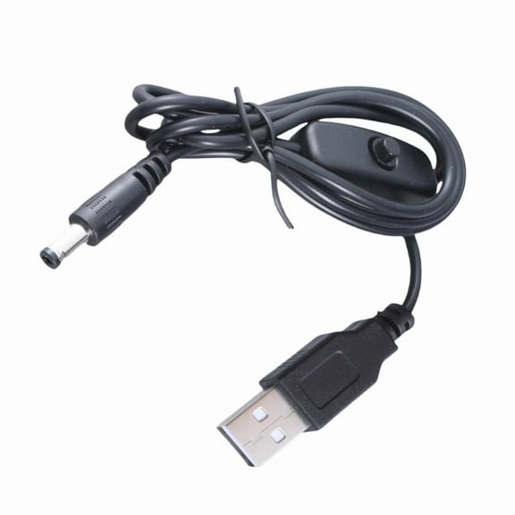 3.28ft Length Universal 5V3A USB to DC5521 Power Cord Charging Cable Wire with Switching Button for Routers