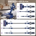 thumbnail image 6 of WARIOUT 35KPA Cordless Stick Vacuum Cleaner, Lightweight Self-Standing Vacuum for Pet Hair, Carpet & Hardwood Floor, with 45Min Runtime, LED Display, HEPA Filtration and 6 Tools, 6 of 19