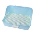 thumbnail image 3 of Caja de arena para conejos, jaula para mascotas para limpiar en interiores con cajón, inodoro para erizos azul, 3 of 9