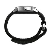 Timex Mens Easy Reader 35mm Watch – Silver-Tone Case White Dial with Black FastWrap Strap