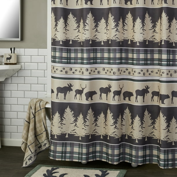 Skl Home Grand Teton Fabric Shower, Wilderness Lodge Shower Curtain