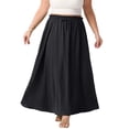 thumbnail image 6 of Cueply Women's Plus Size Maxi Skirt Elastic Tie Front Long A-line Flowy High Waist DrawstringSkirts with Pockets for Women, 6 of 9