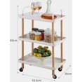 thumbnail image 5 of Carrito de servicio de 3 niveles / Carrito de cocina / Estantería con ruedas / Blanco esquí esquí Gafas de esquí, 5 of 5