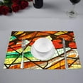 thumbnail image 3 of MKHERT Modern Universe Stained Glass Window Placemats Table Mats for Dining Room Kitchen Table Decoration 12x18 inch,Set of 6, 3 of 4