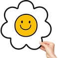 thumbnail image 1 of 11" Daisy Smiley Face Murals Wall Decal Sticker Vinyl Smile Wall Decals Removable Peel and Stick Wall Stickers for Interior Car Window Laptop Luggage Baggage, 1 of 8