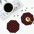 thumbnail image 5 of Pofeuu Red Beautiful Lips Print Leather Coasters Set of 6, Round Cups Mugs Mat Pad for Home Kitchen Heat Resistant Drink Coasters,Octagon, 5 of 7