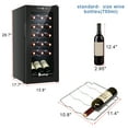 thumbnail image 3 of UWR-Nite 18 Bottle Wine Fridge, Freestanding Compressor Wine Cooler Refrigerator, Beverage Wine Chiller with Digital Temperature Control & Double-layer Glass Door, 3 of 7