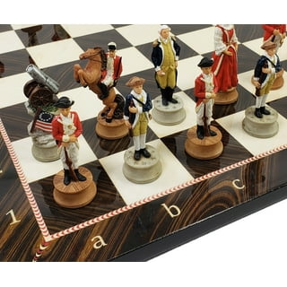 American Civil War Generals Chessmen on Black/Maple Chest Chess