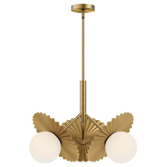 CH501322BGOP-Alora Lighting-Plume - 3 Light Chandelier-15.75 Inches Tall and 22 Inches Wide-Brushed Gold Finish