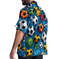 thumbnail image 3 of Football Men's Short Sleeve Hawaiian Shirt, Poplin Casual Printed Button Down, Summer Beach Unisex Shirts, 3 of 6