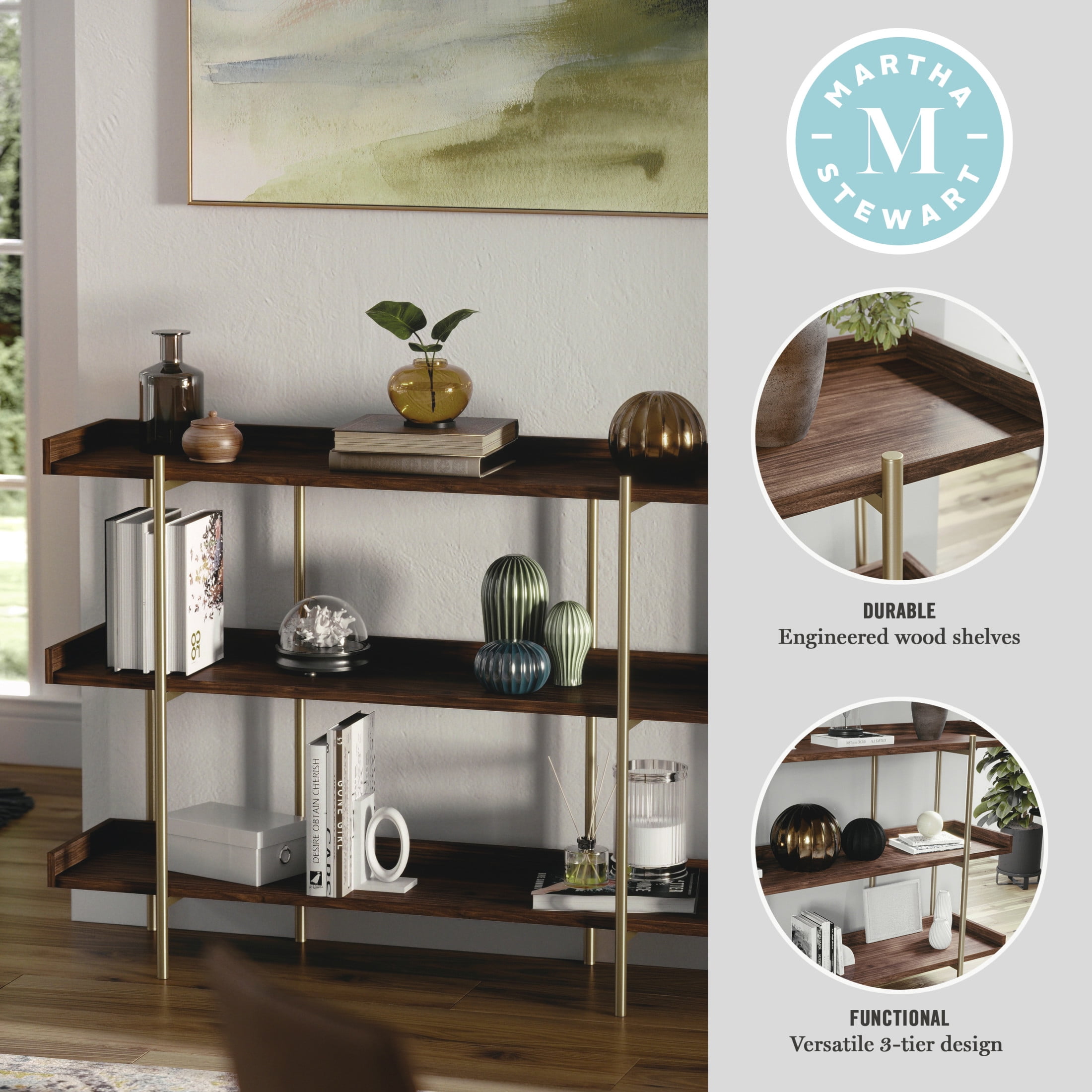 Martha Stewart Emmett 3 Shelf Bookcase - Thumbnail 5
